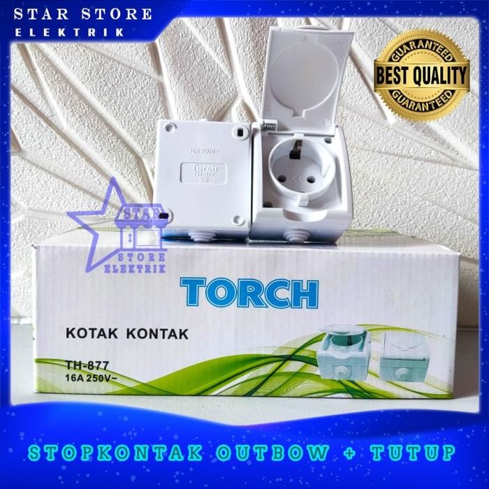 Torch Stop Kontak Outbow Tutup WaterProof Outdoor OB 1 Lubang SNI