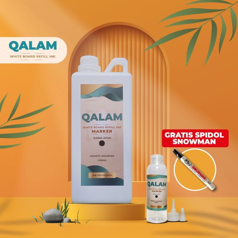 

Tinta Spidol Whiteboard QALAM Refill Tinta Spidol isi ulang 1000ml bonus spidol snowman