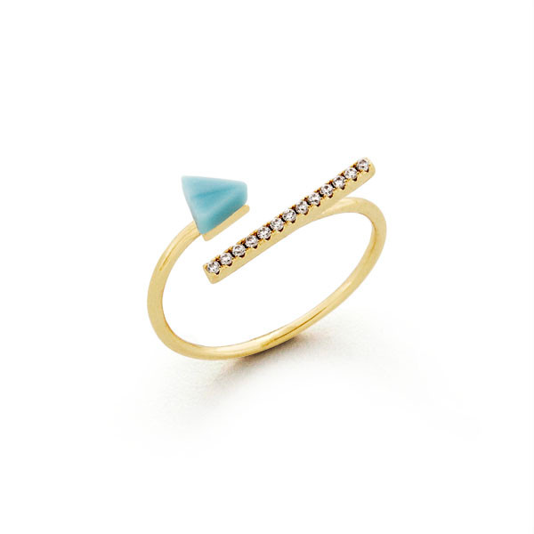 Cincin Emas Turquoise Zircon -Turquoise Zircon Gold Ring