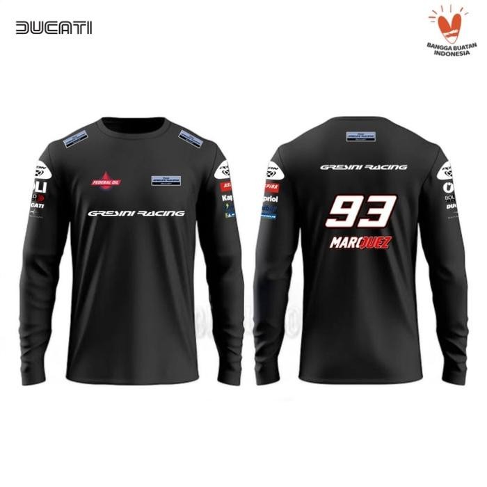 Longsleeve Tshirt Baju Kaos Lengan Panjang Team Gresini Racing MotoGP Marc Marquez Kaos Motor Kaos B