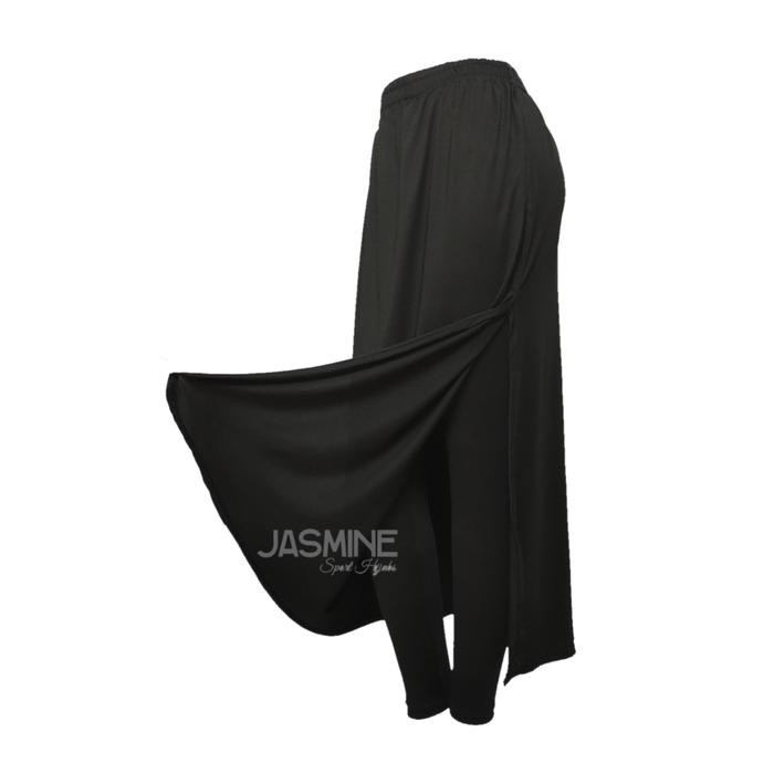 Legging Rok Olahraga Muslimah Syar'i - HITAM POLOS, All Size