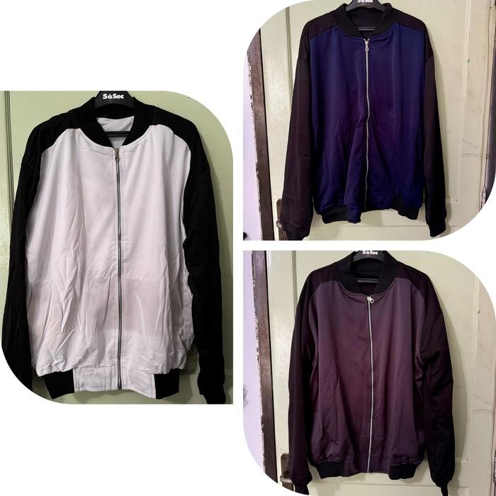 Bomber Jacket Pria Big Size Jumbo Oversize Two Tone