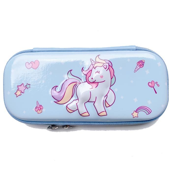 

[New Arrival] Kotak pensil Unicorn chibi model Smigle - Biru