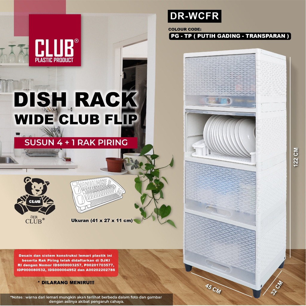 RAK PIRING PLASTIK / RAK PENYIMPANAN PIRING GELAS BOTOL / RAK DAPUR CLUB PLASTIK ORIGINAL