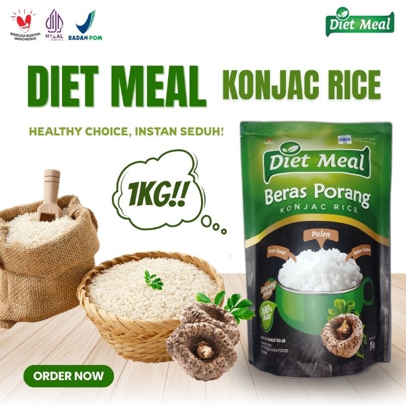 

BERAS PORANG Premium DIETMEAL 1 KG STANDART ISO9001