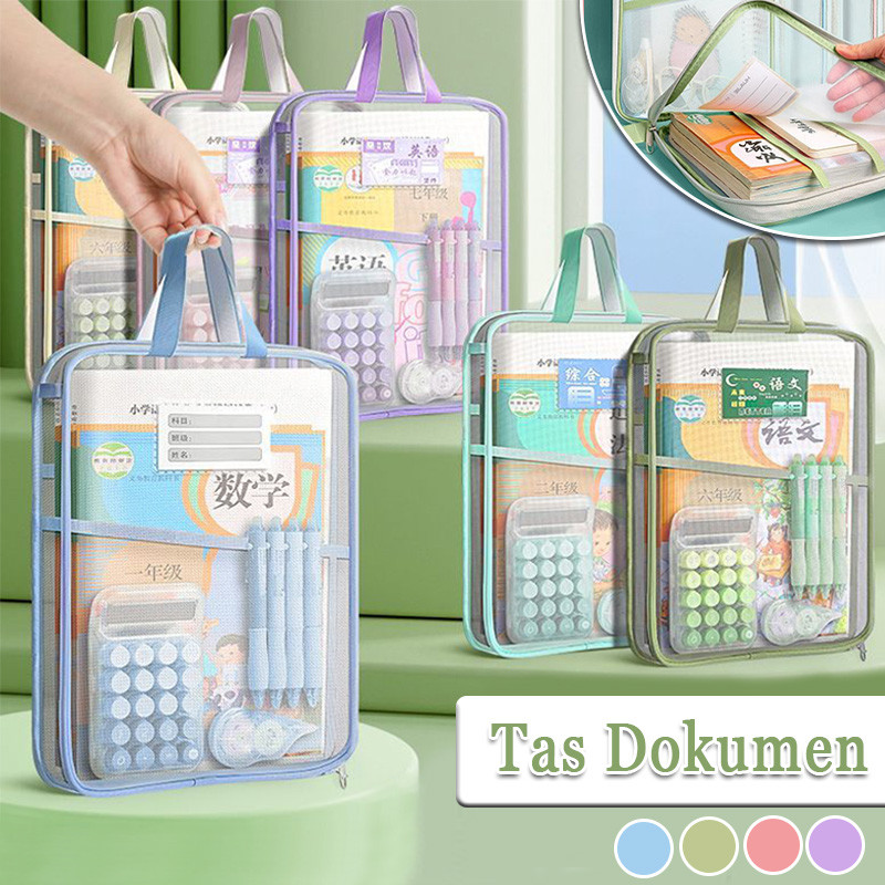 

Tas Dokumen Transparan 3 Lapis Sleting Seleting Bag Tas Buku Berkapasitas Besar Tas Folder Portabel Jaring Penyimpanan Kertas
