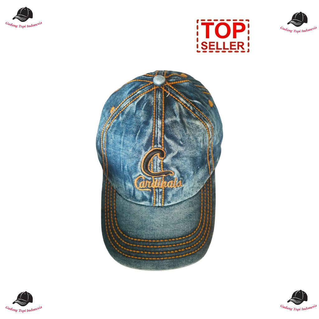 Topi Pria Distro Bahan jeans Denim Model CandinalsTerbaru Original Import / Topi Pria Baseball Levis