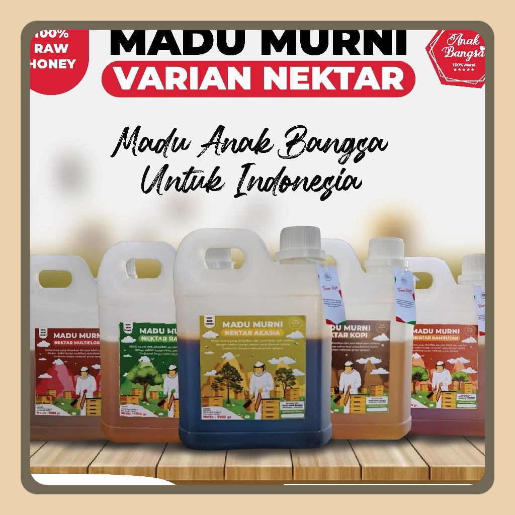 

Madu Hutan Asli Murni Full Nektar 100% Tanpa Campuran Apapun 1 kg - Madu Anak Bangsa Grade A 100% Raw Honey