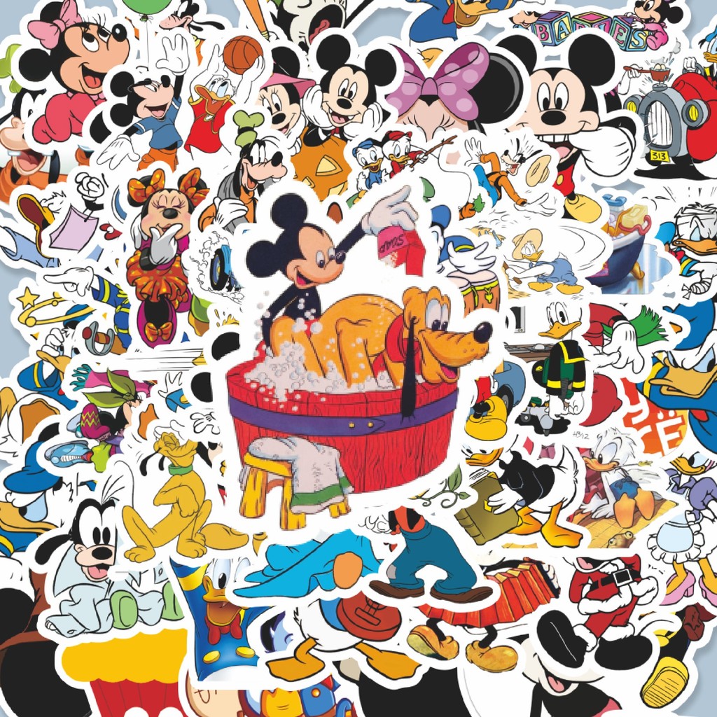

100PCS Lucu Stiker Kartun Disney Mickey Mouse & Donald Duck 2 Stiker Aesthetic Stiker Anti Air Stikers Berperekat Waterproof sticker decal buat Motor Helm Buku Journal Koper Casing HP Laptop Botol Minum Hadiah anak