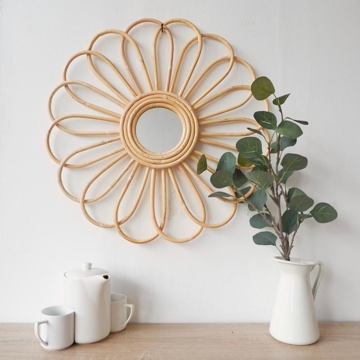 MUMPUNG PROMOCermin Rotan (Hiasan Dinding/Kaca/Dekorasi Rumah/Kerajinan Rotan) - KawungTERLARIS