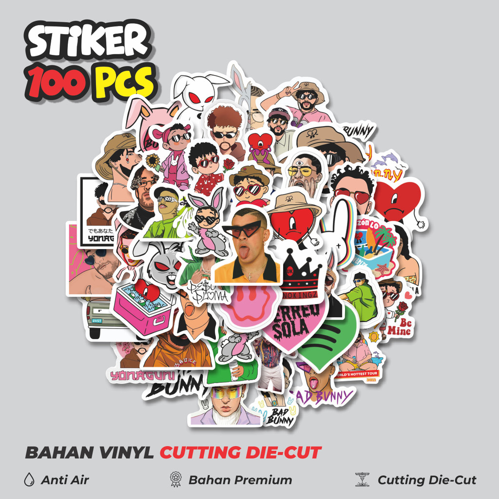 

Terbaru! 50 pcs Stiker Bad Bunny [Kelinci nakal] Dekorasi Lucu Kreatif untuk Notebook, Skateboard, HP