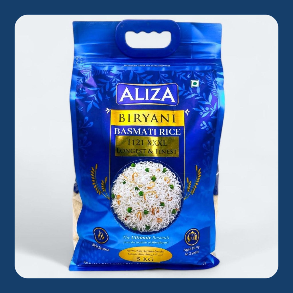 

Aliza Beras Basmati Premium 5KG Aroma Tinggi Masakan Nasi Kebuli High Quality Ekstra Long