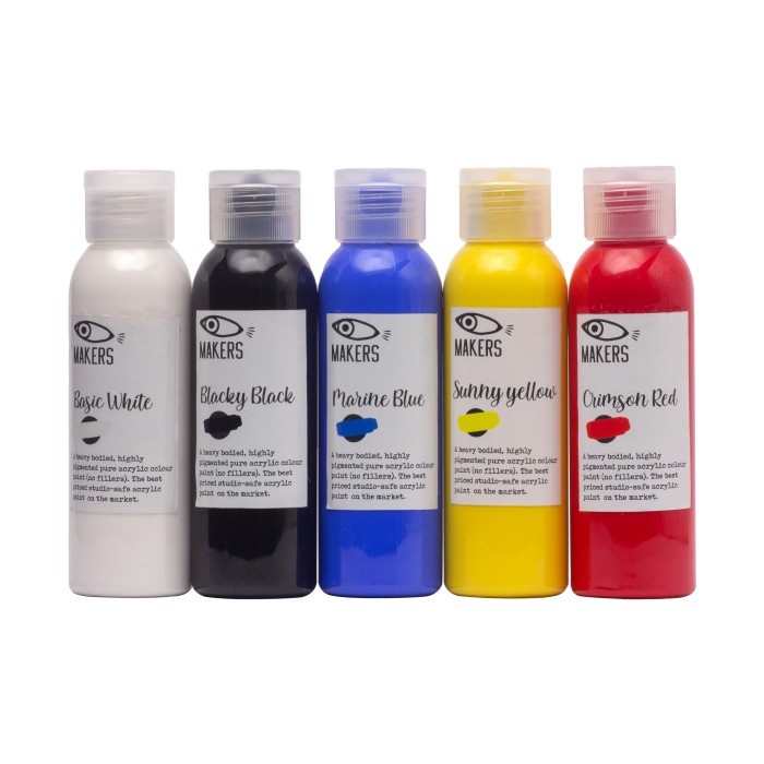 

Acrylic Paint Set of 5 100 ml by MAKERS BALI