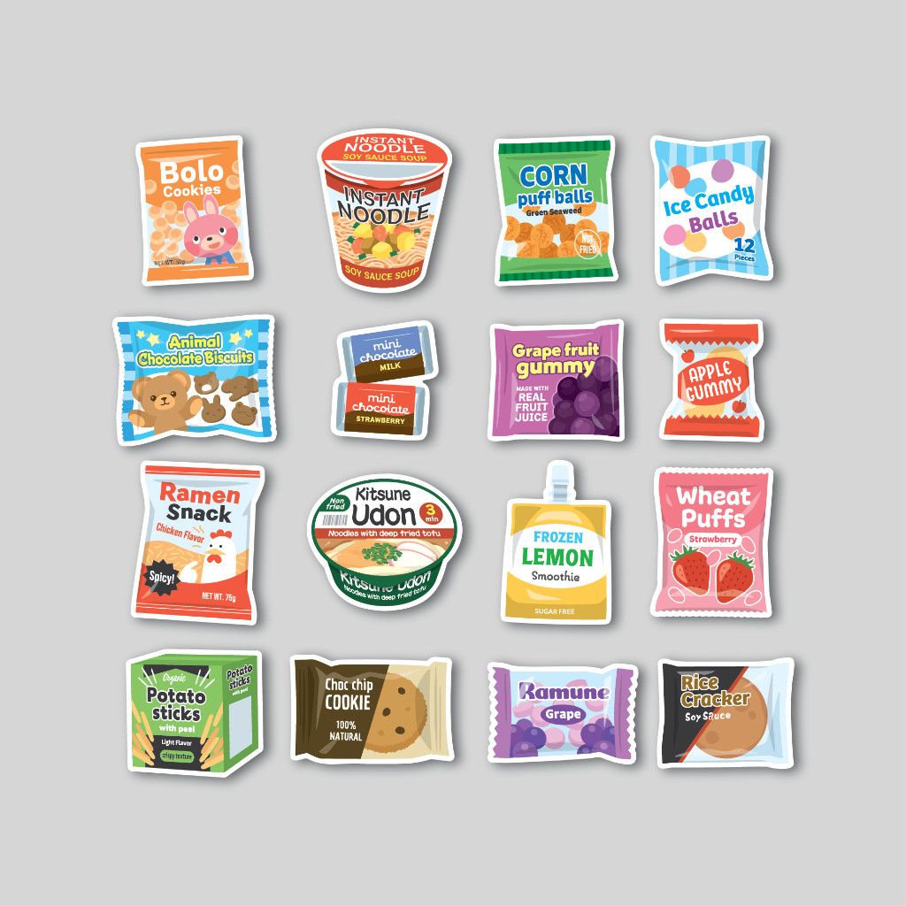 

Sticker Pack Snack Time | Sticker Tumbler | Stiker Laptop Koper Helm