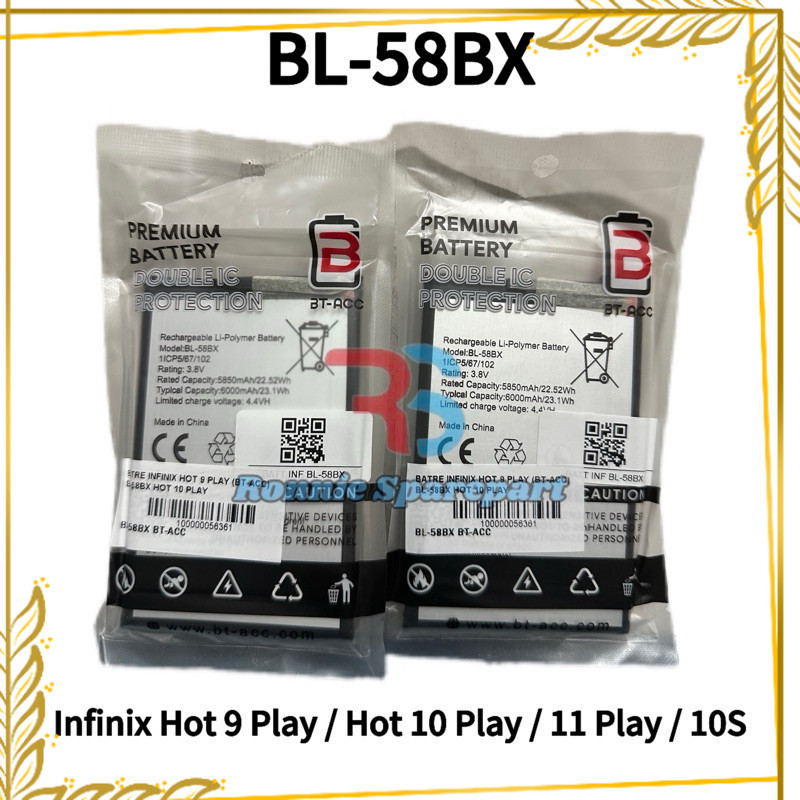[ Baterai Infinix Hot 9 Play / Infinix Hot 10 Play / Infinix 11 Play / Infinix 10s | BL-58BX | BT-AC