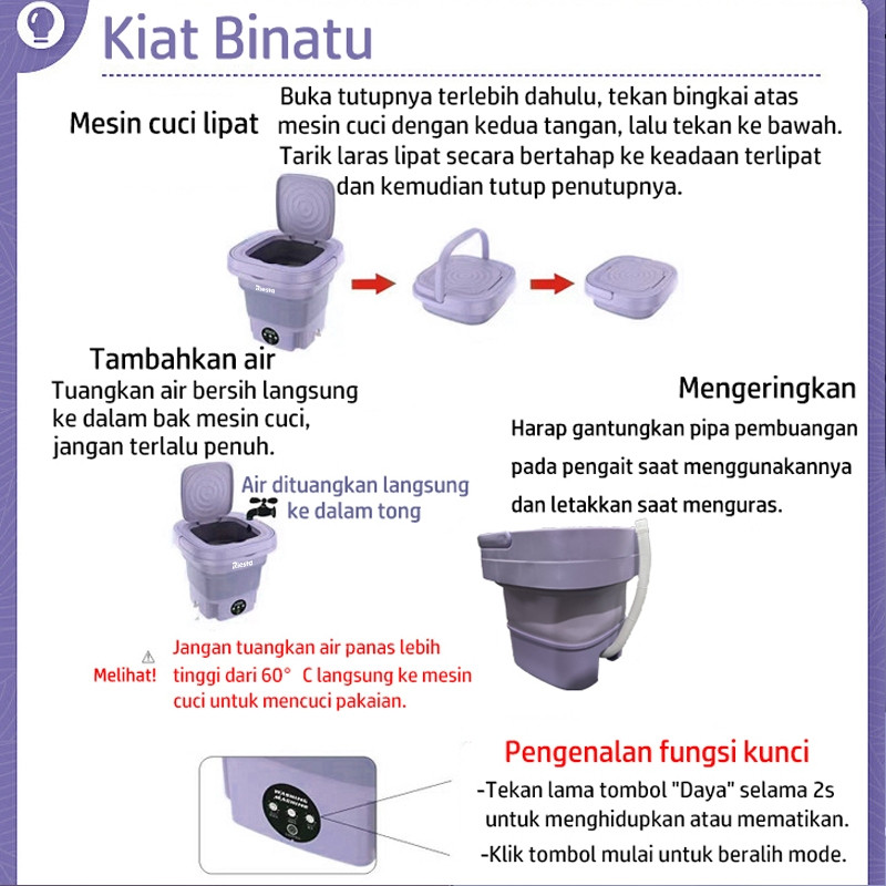 RBA Mesin Cuci Mini Portable 8L Mesin Cuci L
