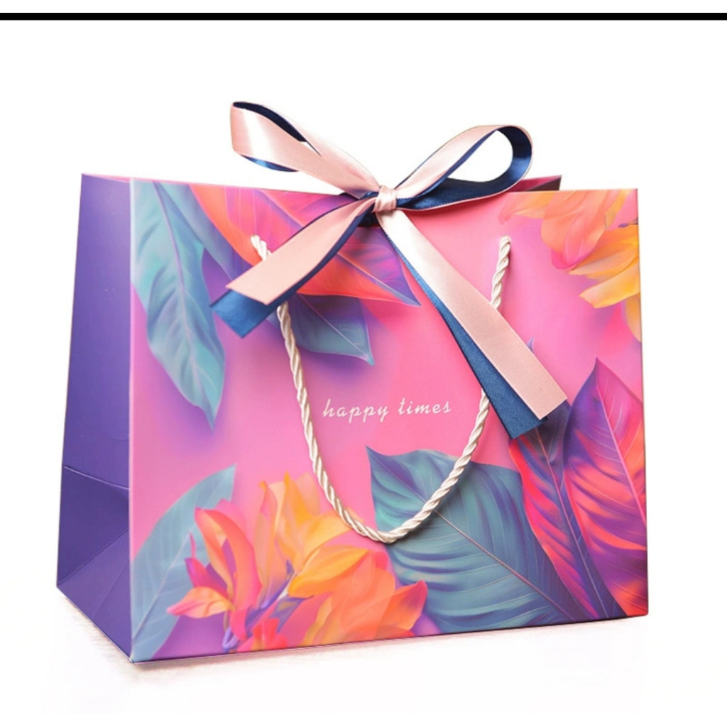 

GIFT BAG HAPPY TIMES PAPERBAG COLOURFUL TAS SOUVENIR WEDDING PARTY GOODIE BAG PEMBUNGKUS HADIAH