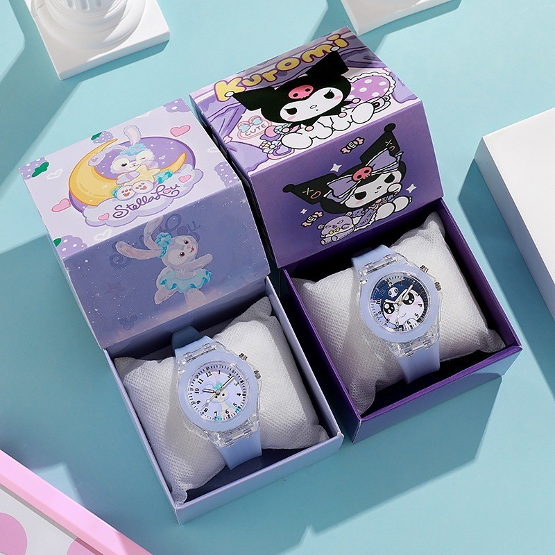 BENO_SHOP.ID Terlaris Jam Tangan Led + Kotak Karakter Sanrio Lucu / Hadiah Kado Anak Cowok Cewek Fas
