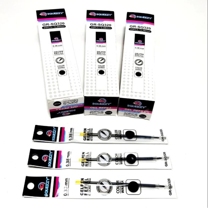 

1 Pack Refill Pulpen Gel 0.38mm GR-SQ320/ Isi Ulang Pulpen Gel Squeezy