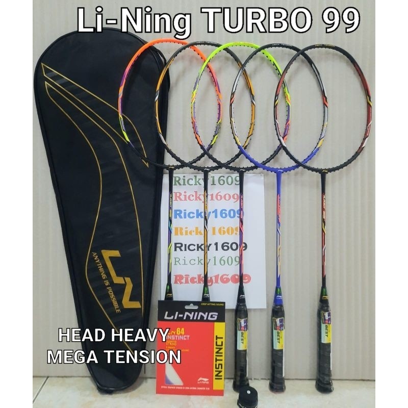 Raket Badminton Lining Turbo 99 - MEGA TENSION Up to 30 Lbs - Head Heavy - Original LI-NING
