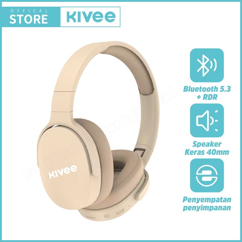 (HOT)KIVEE Headset Bluetooth Super bass KV-TW144 Headphone Wireless Music Gaming 9D HIFI Original