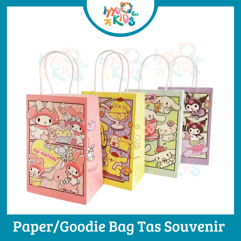 

IYYO KIDS | GB33 Paper Bag Goodie bag / Paperbag Hadiah Sanrio Cinamoroll Kuromi Melody Tas Jinjing Kado Hadiah Souvenir