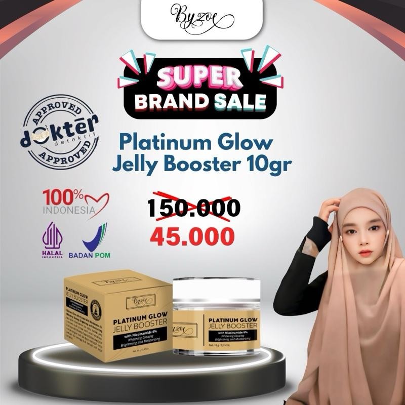 

[DOKTIF APPROVED] [UKURAN 10GRAM 1PCS] Byzoe Platinum Glow Jelly Booster Whitening Gold Jelly Booster Glowing and Pelembab Mencerahkan Mengencangkan Niacinamide dan Alfa Arbutin Extract Moisturizer.
