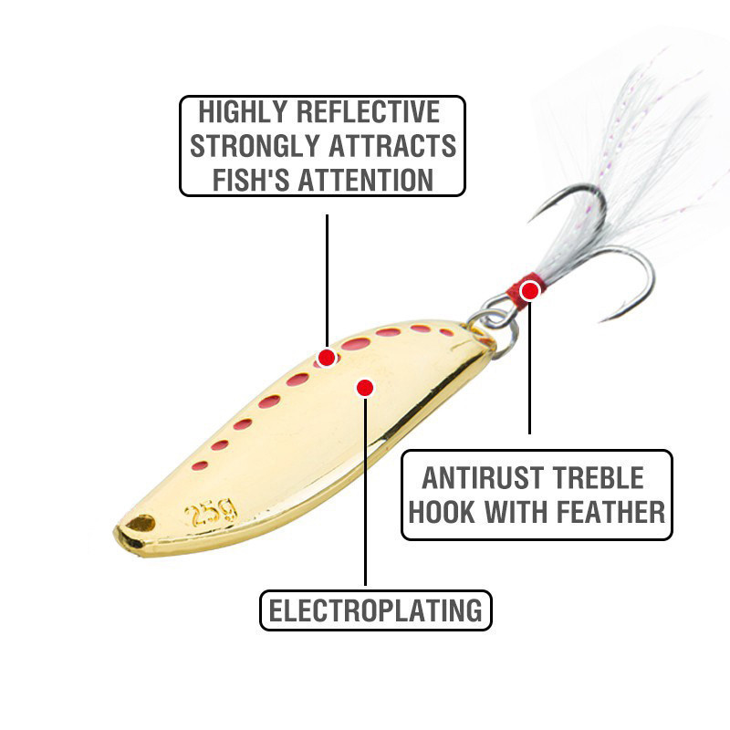 Umpan Pancing Spoon Premium - Lure Metalik Gold & Silver dengan Sentuhan Sequin untuk Strike Cepat