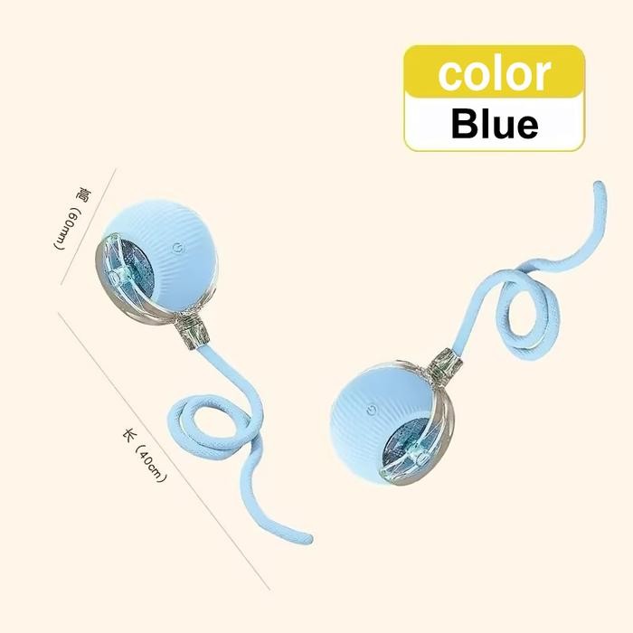 Mainan Elektrik Interaktif Anjing dan Kucing dengan Bola Bergolek Automatik dan Ekor Palsu - Warna B