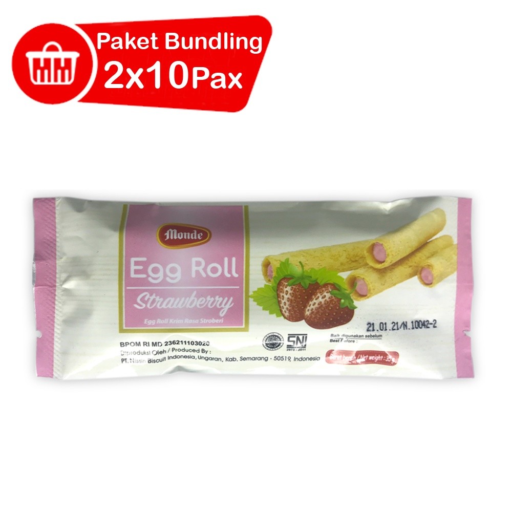 

PROMO!Monde Egg Roll Strawberry 10 x 35gr x 2READY