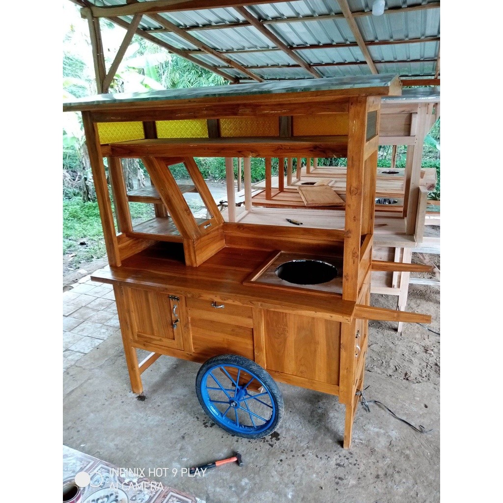 gerobak soto Lamongan kayu jati free ongkir