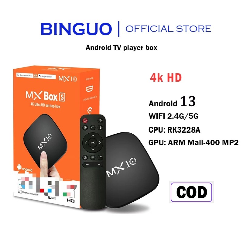 Android Tv Box Android 13 Ram 4GB Rom 64GB Wifi 5G/2.4G Bluetooth Smart Tv Box 4K Ultra HD
