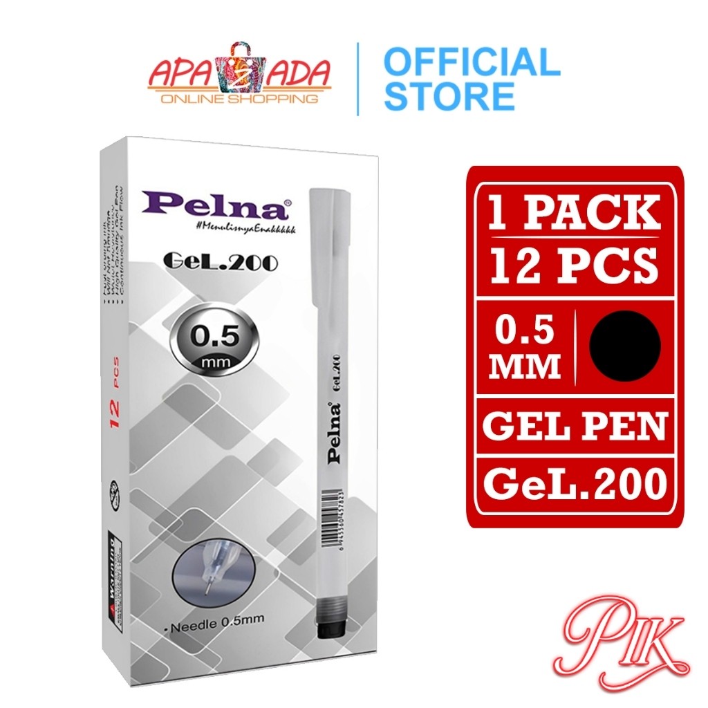 

Gel Pen / Pulpen Gel 0.5mm [1 Pack - 12 Pcs Pulpen] / Pena Pelna GeL.200