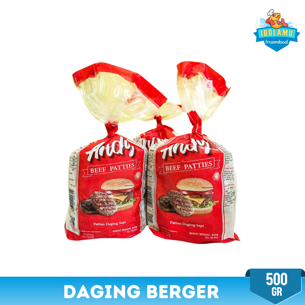 Andy Beef Patties Daging Burger Isian Burger 500 Gr