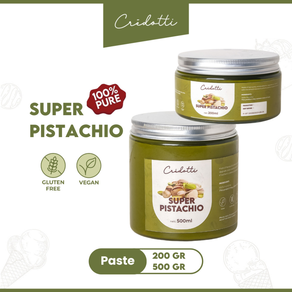 

CREDOTTI Super Pistachio Paste 200gr 500gr Pasta Pure Tanpa Campuran
