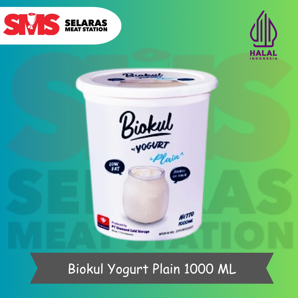 

Biokul Yogurt Plain - Yogurt Original 1000 ML - Selarasmeatshop