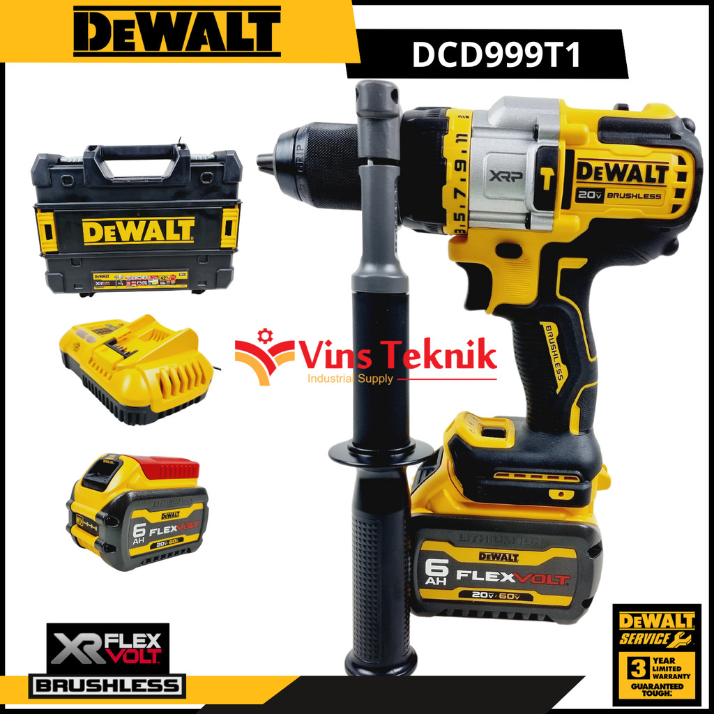 Mesin bor baterai Cordless Impact Drill DCD999 DEWALT DCD999T1