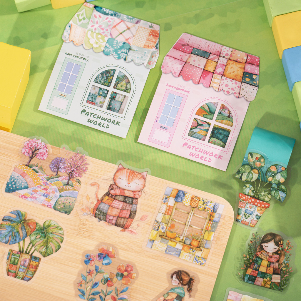 

Spliced World Series Cute Plant Flower Character Landscape PET Sticker Creative DIY Journal Material Collage Stationery