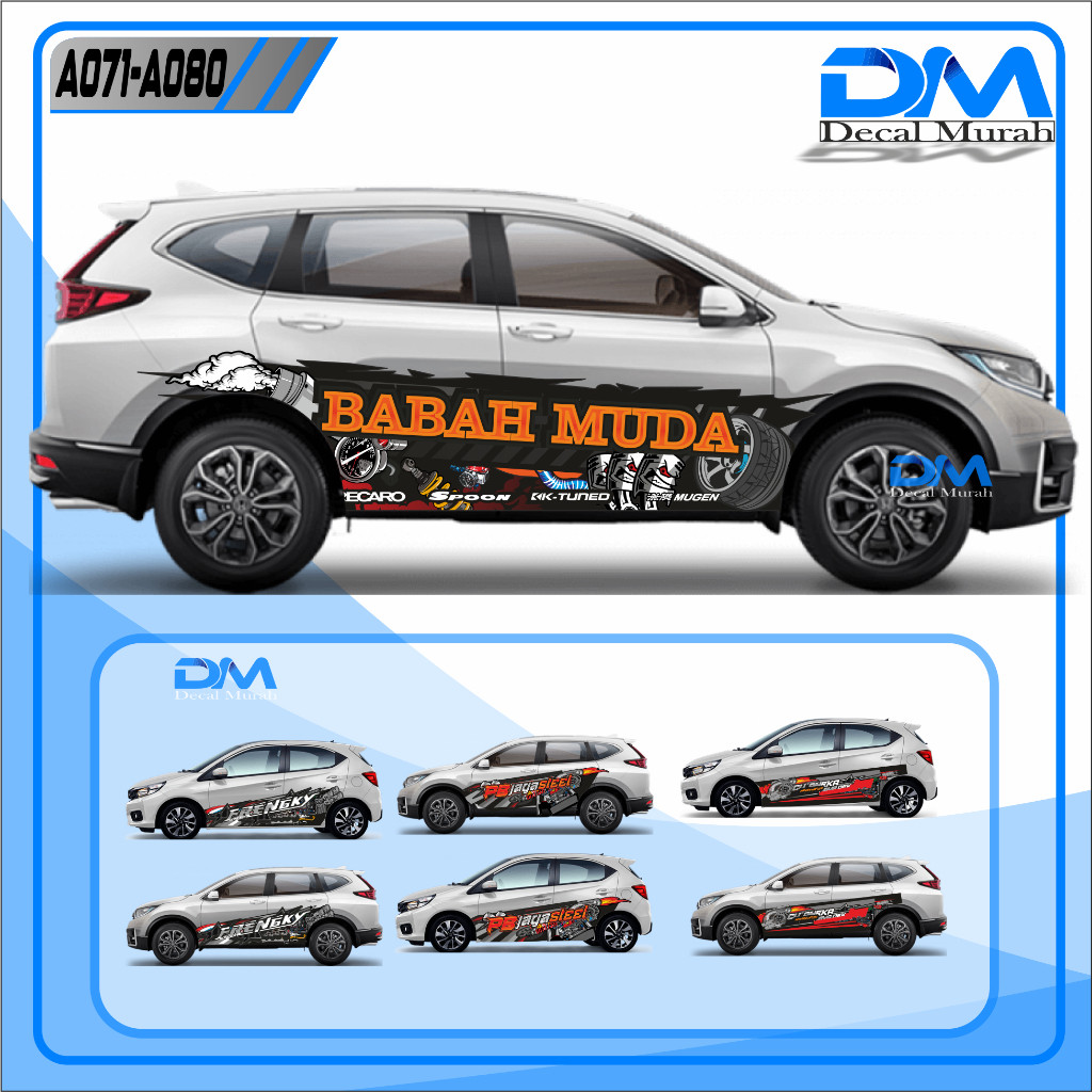 Decal Mobil Code A071-A080 Decal Mobil Sigra Calya Xenia Ertiga Avanza Decal mobil Universal