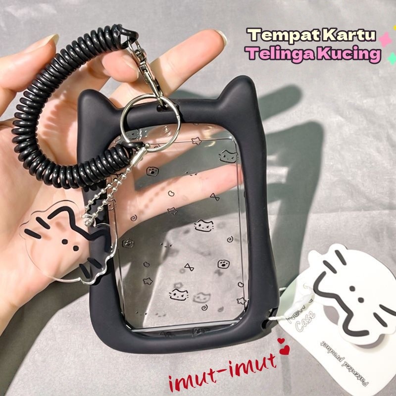 

Tempat Kartu Telinga Kucing Kawaii Akrilik 3 Inci/2R Tempat Penyimpanan Kartu Foto Idola Kpop Tempat Kartu Pelindung Kecil dengan Gantungan Kunci Tempat Kartu ID Pelajar Kartu Makan Kampus Kartu Air Kartu Akses Kereta Bawah Tanah Tempat Kartu ID