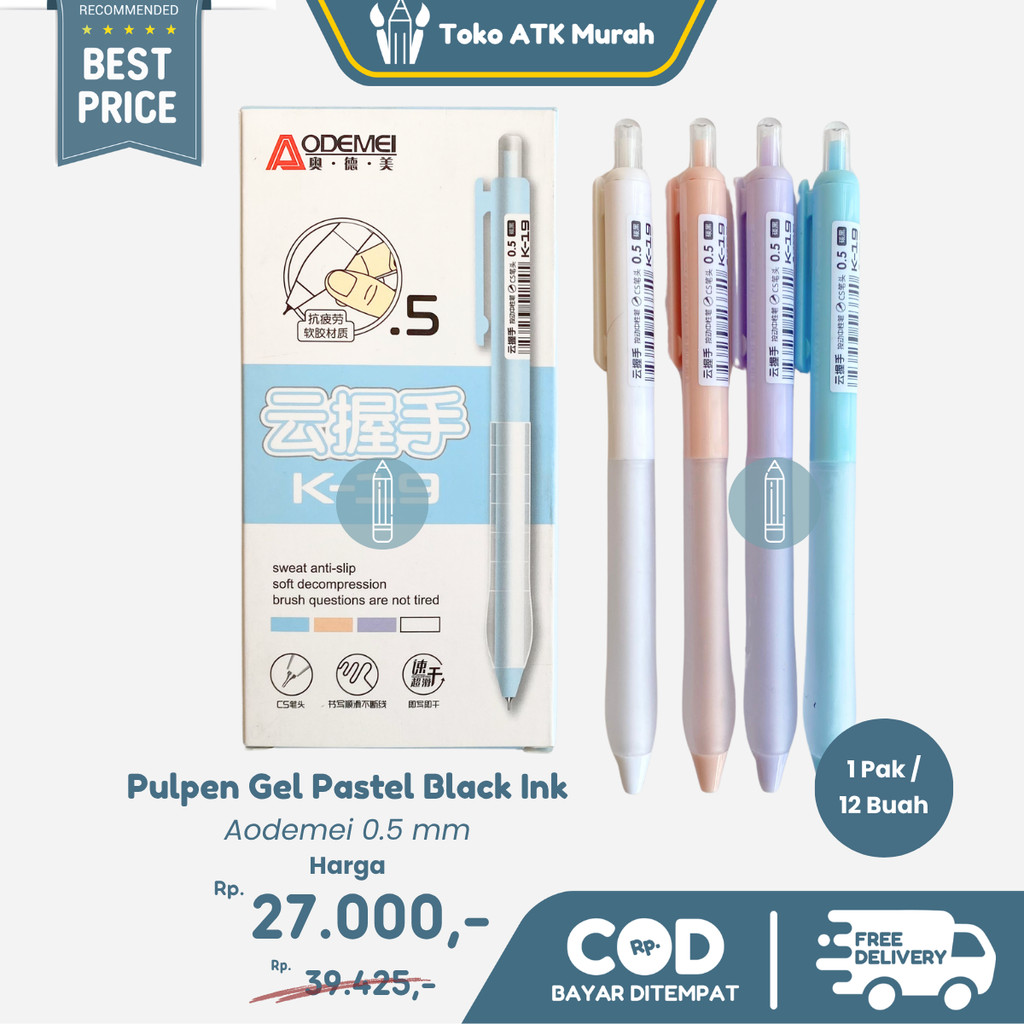

1 PAK Pulpen Gel Pen 0.5 mm Pena Pastel Aesthetic Aodemei K-19