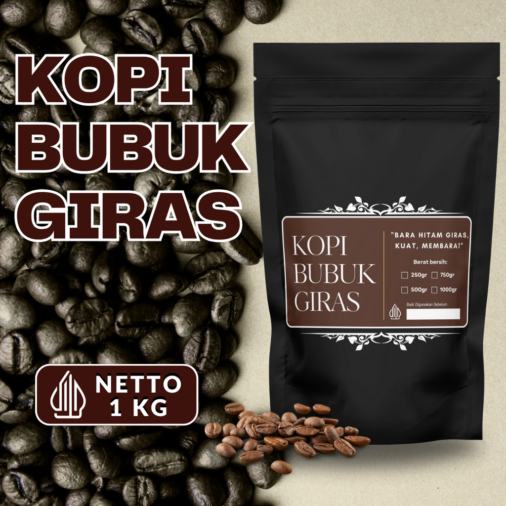 

Kopi Bara Hitam - Bubuk Kopi Giras Murni 1kg [ Harga Murah & Berkualitas ] Giling Halus Kualitas Premium
