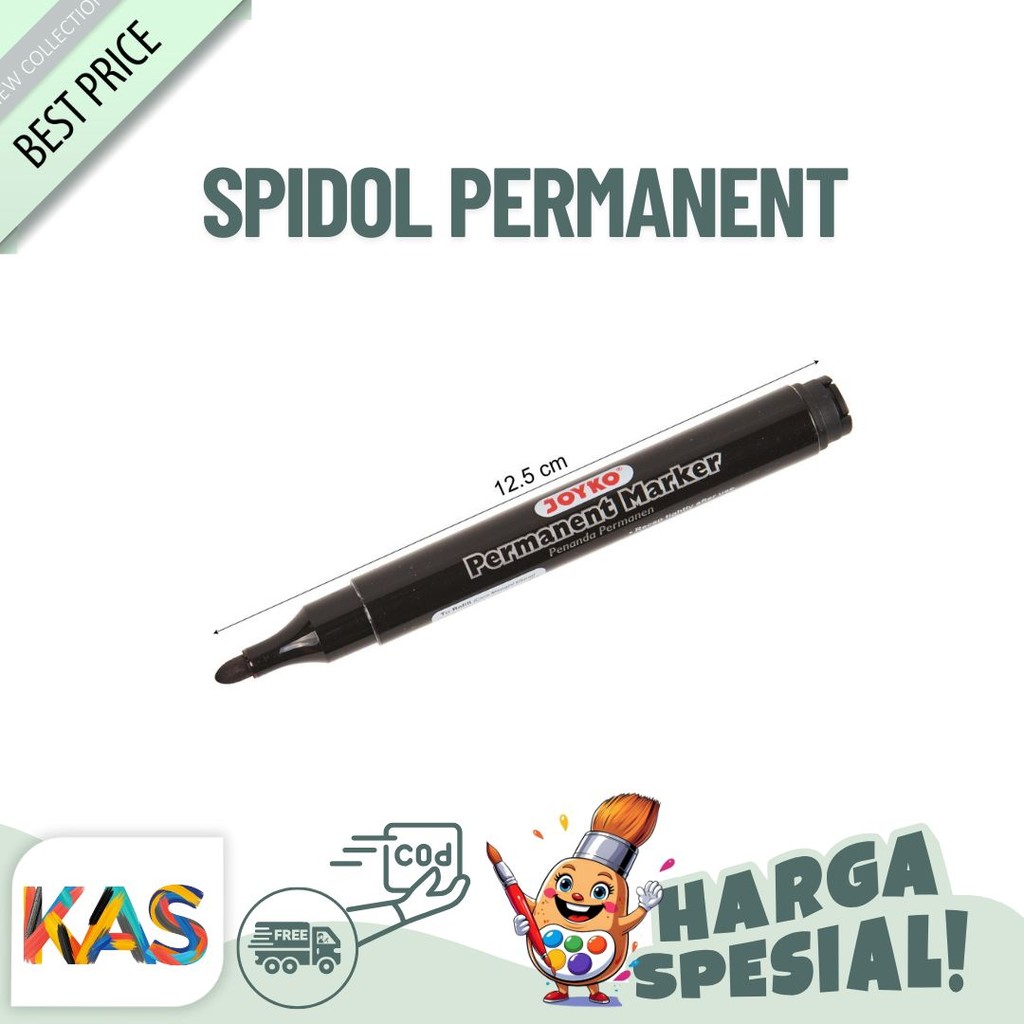 

Spidol Permanent Marker Joyko PM-34 + Refil Warna Hitam