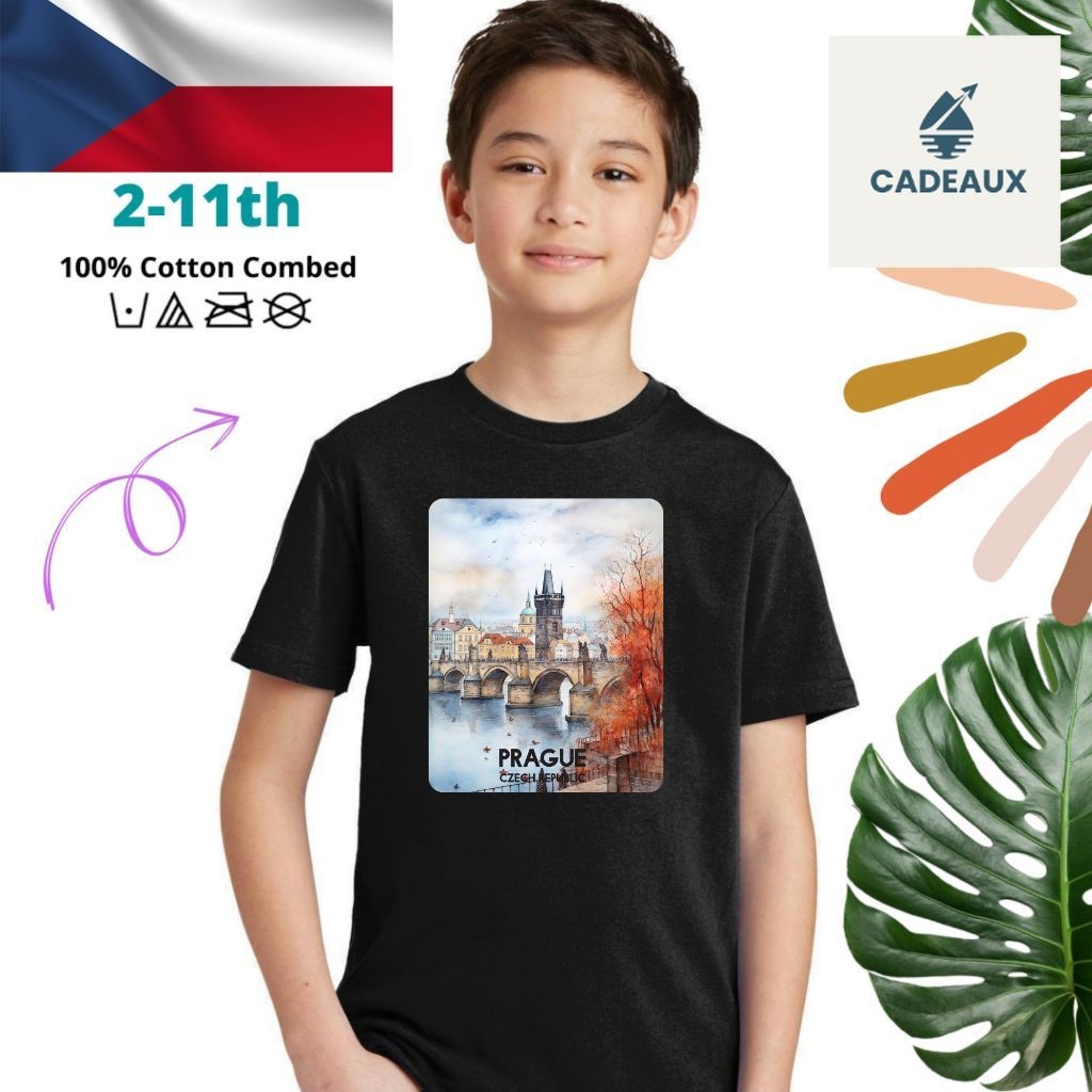 Kaos Anak Oleh Oleh PRAGUE CZECH REPUBLIC -PRAHA- T-Shirt Cotton Combed 24s SOUVENIR PREMIUM GIFT