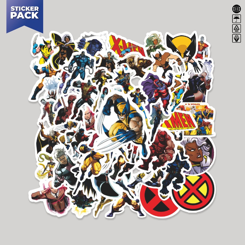 

[100PCS]Stiker Pack Sticker Kartun X-Men Sticker Aesthetic Vinyl Anti Air Dekorasi Sticker Laptop Buku Journal Koper Helm Casing HP Gitar Helm Skateboard