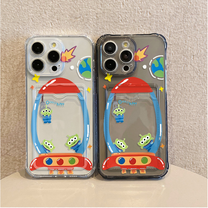 Lovely Little Monster's World Phone Case Anti-Dust Clear Shockproof Card Holder Cover for Realme 5 5