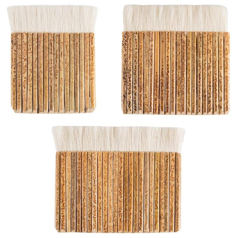 

3 Size Sheep Hair Hake Brush Bamboo Handle Soft Brush Latex Paint Brush For Pottery Painting Drawing Drafting