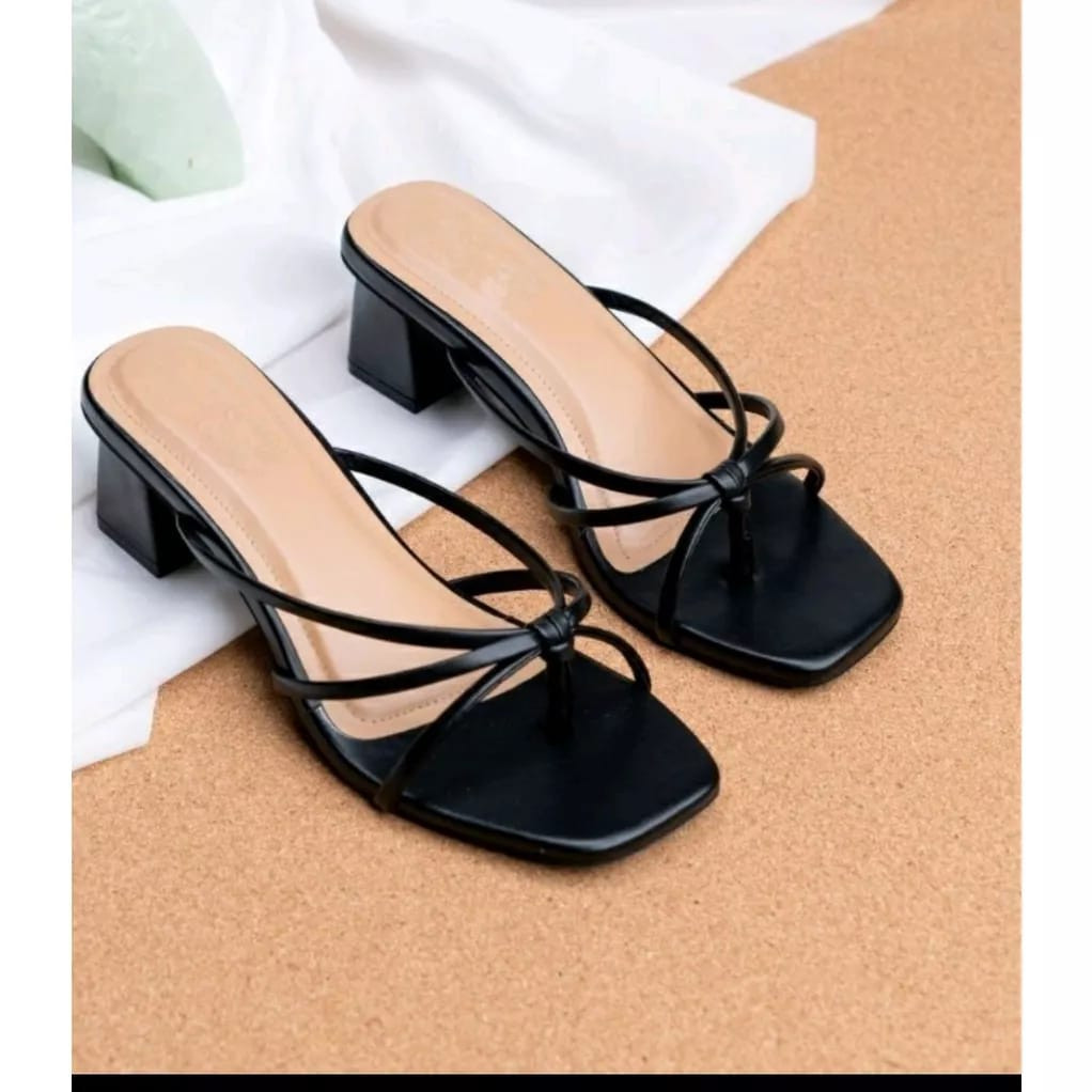 [PREMIUM ORIGINAL] Sndal Heels Jepit Ikat Hak 5 cm / Sendal Wanita Jepit kekinian model gradiator