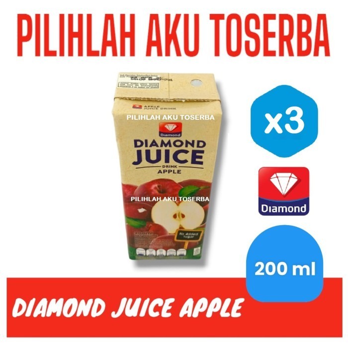 

DIAMOND JUICE APPLE Jus Apel 200 ml - ( HARGA 3 pcs )