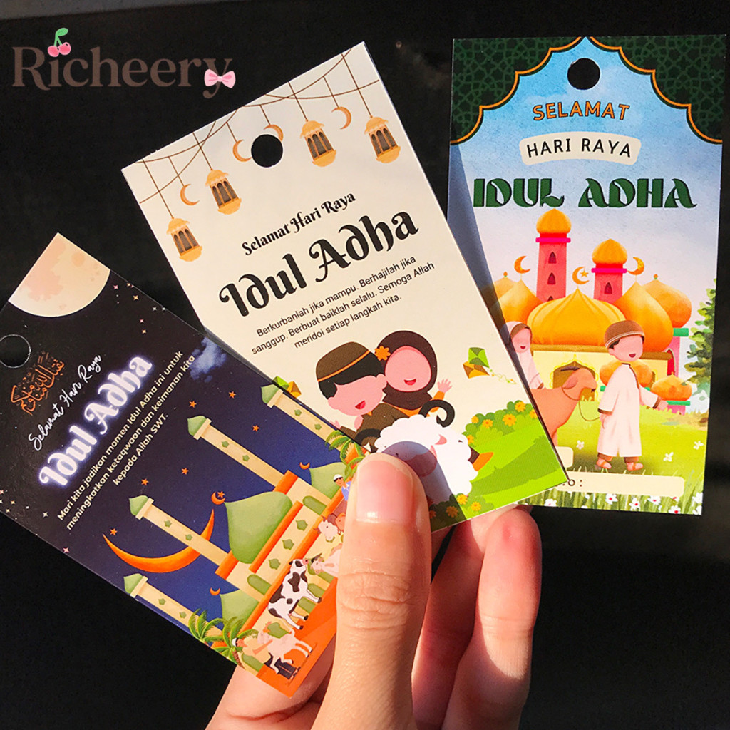 Hang Tag Idul Adha 2025 isi 5 pcs Hari Raya Eid Al-Adha Mubarak Qurban Aesthetic Kartu Ucapan Kurban